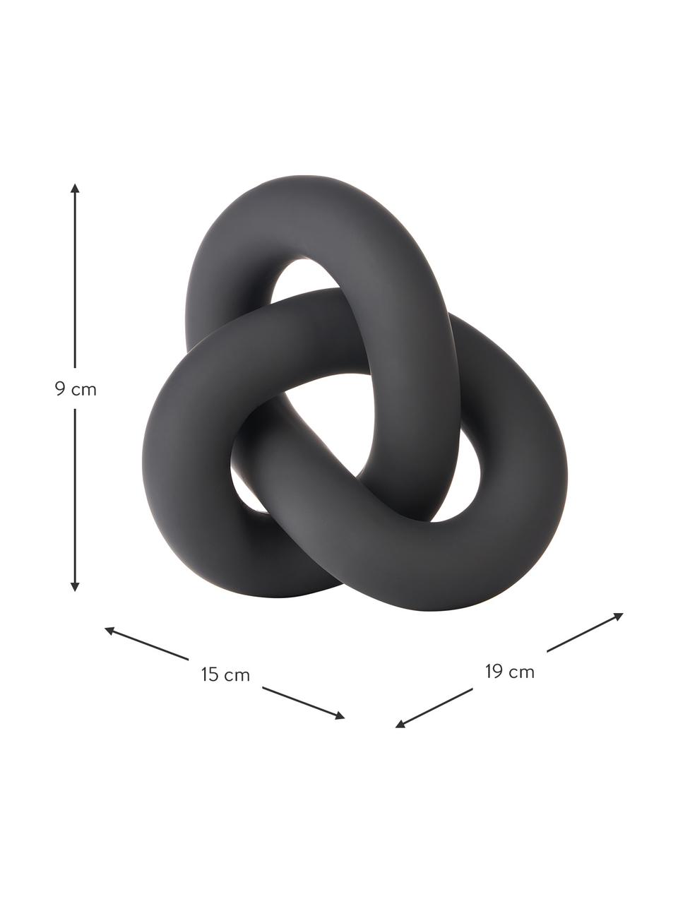 Pieza decorativa de cerámica Knot, Cerámica, Negro mate, An 19 x Al 9 cm