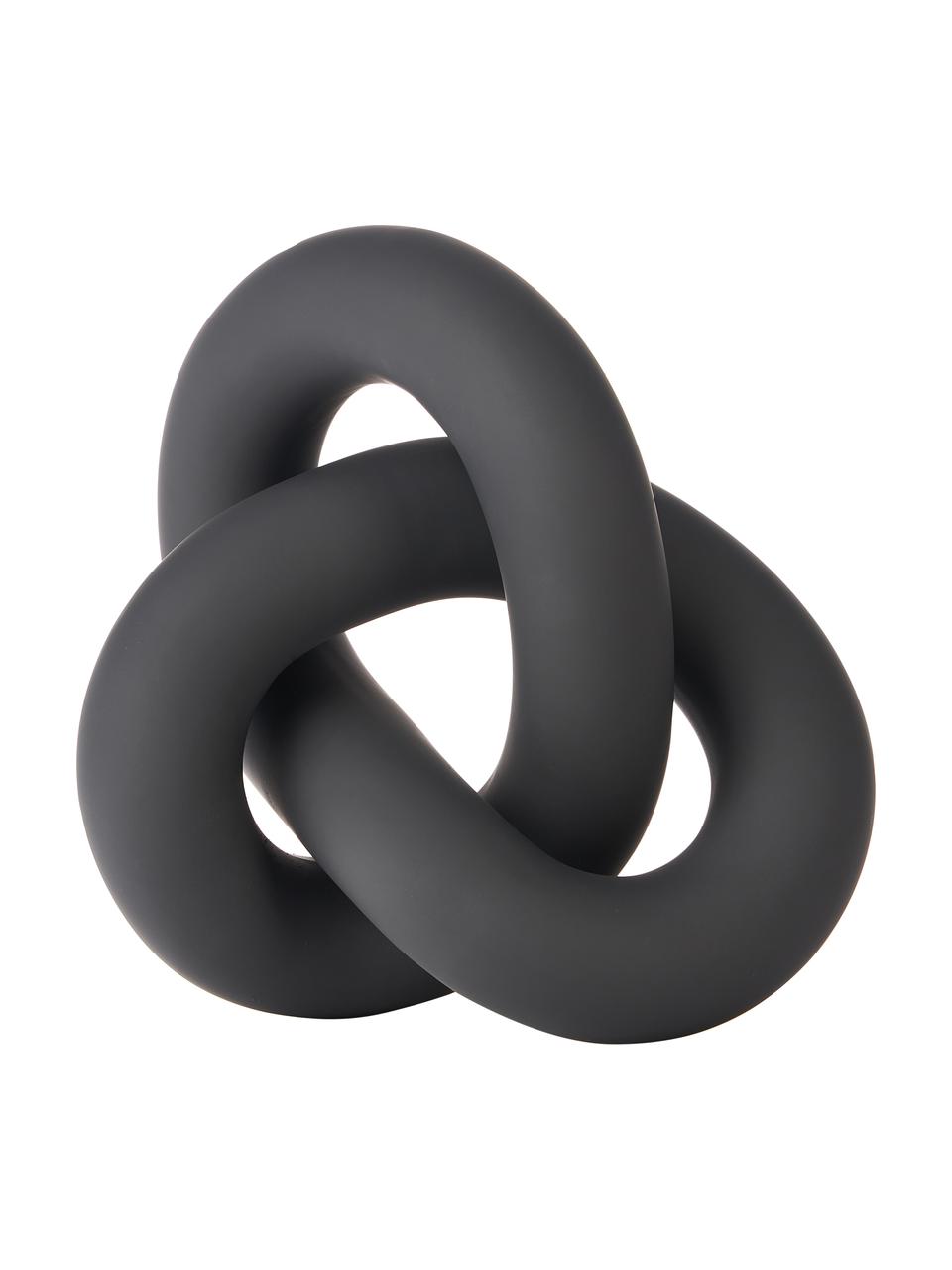 Dekorace z keramiky Knot, Keramika, Matná černá, Š 19 cm, V 9 cm