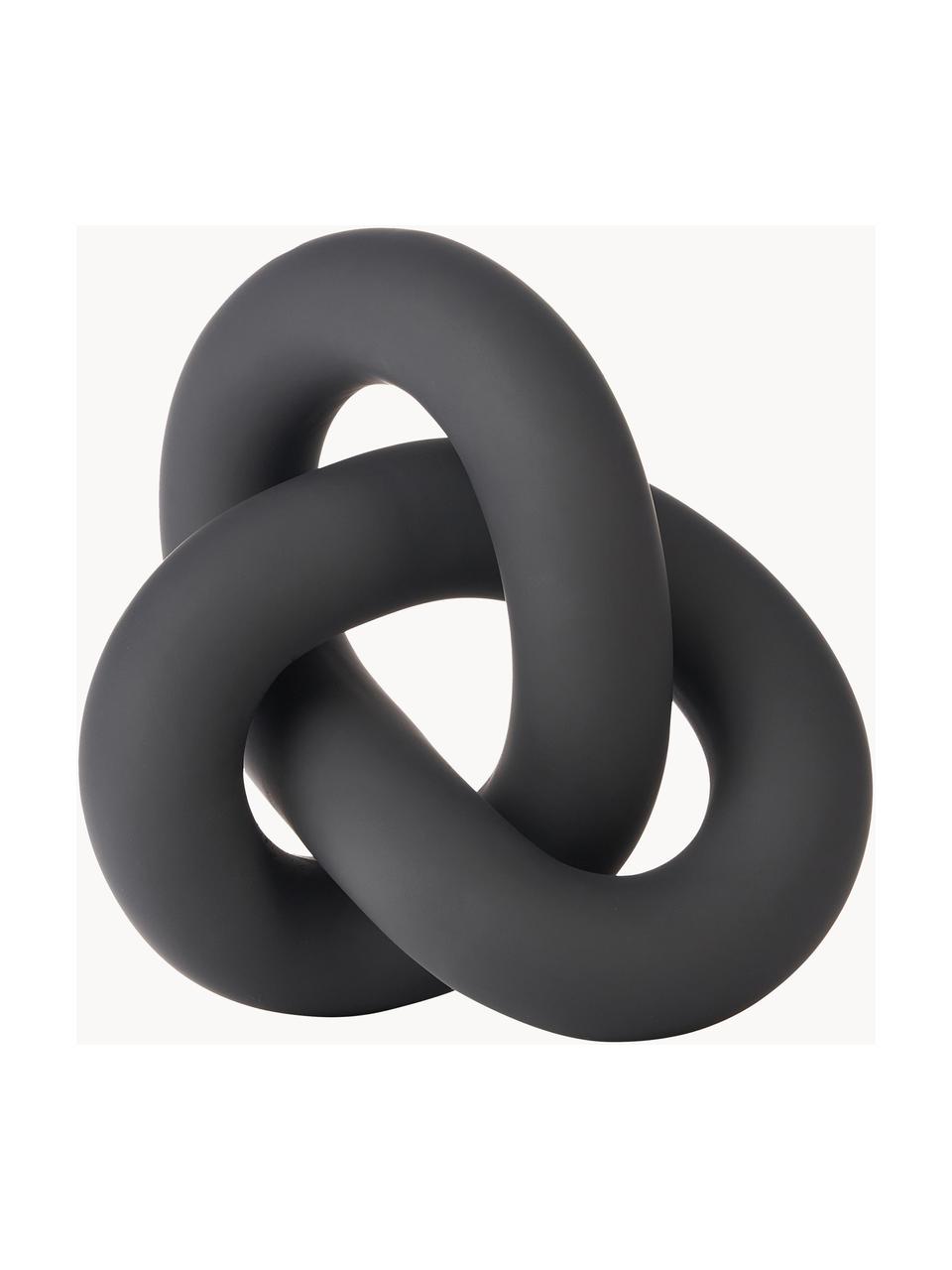 Oggetto decorativo in ceramica Knot, Ceramica, Nero, Larg. 19 x Alt. 9 cm