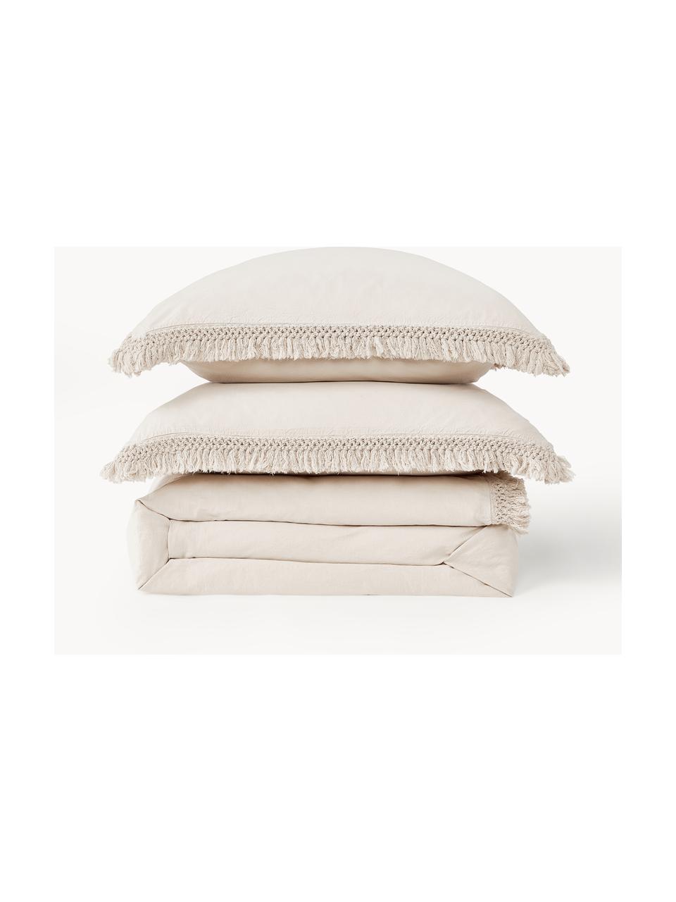 Bavlnená obliečka na paplón so strapcami Abra, 100 % bavlna
Hustota vlákna 165 TC, kvalita štandard

Posteľná bielizeň z bavlny je príjemná na dotyk, dobre absorbuje vlhkosť a je vhodná pre alergikov

Vďaka farbeniu odevov je látka mäkká a pružná na dotyk, vďaka čomu je táto posteľná bielizeň obzvlášť očarujúca.

Materiál použitý v tomto výrobku bol testovaný na škodlivé látky a certifikovaný podľa STANDARD 100 by OEKO-TEX® (10817CIT, CITEVE)., Béžová, Š 200 x D 200 cm
