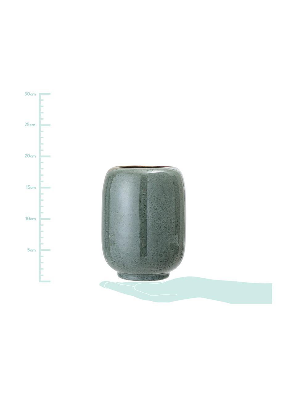 Vaso in ceramica Verena, Ceramica, Verde, marrone, Ø 14 x Alt. 18 cm