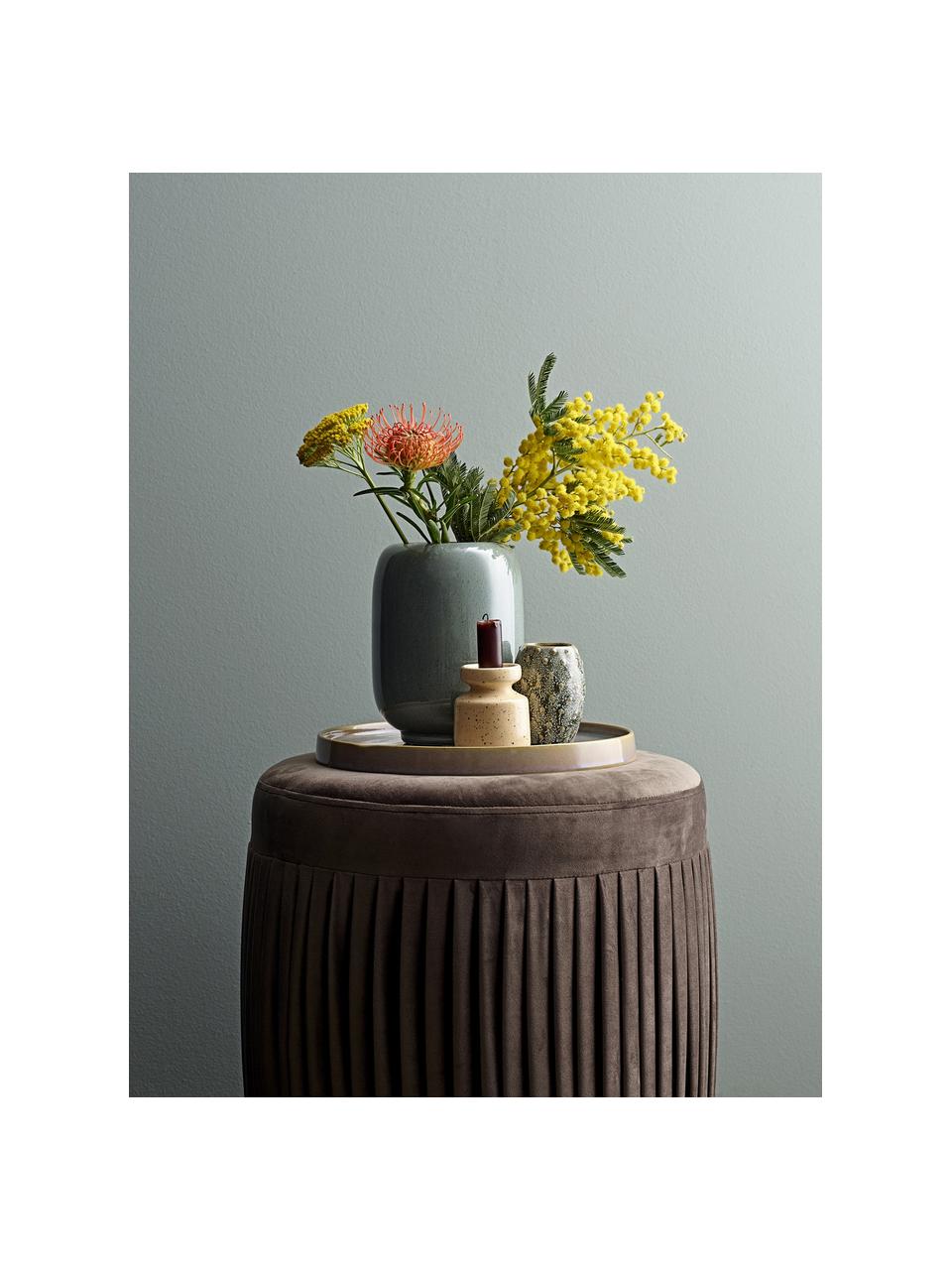 Vase en céramique Verena, Vert, brun