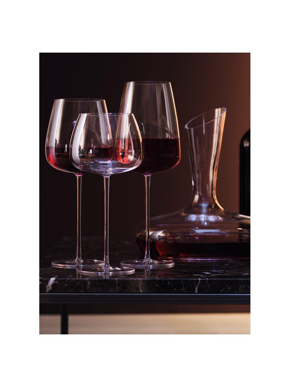 Mondgeblazen rode wijnglazen Wine Culture, 2 stuks, Glas, Transparant, Ø 11 x H 26 cm, 715 ml