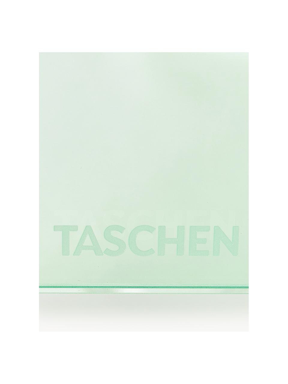 Stojak na książki Crystal, S 36 x W 34 cm, Szkło akrylowe, Jasny zielony, transparentny, S 36 x W 34 cm