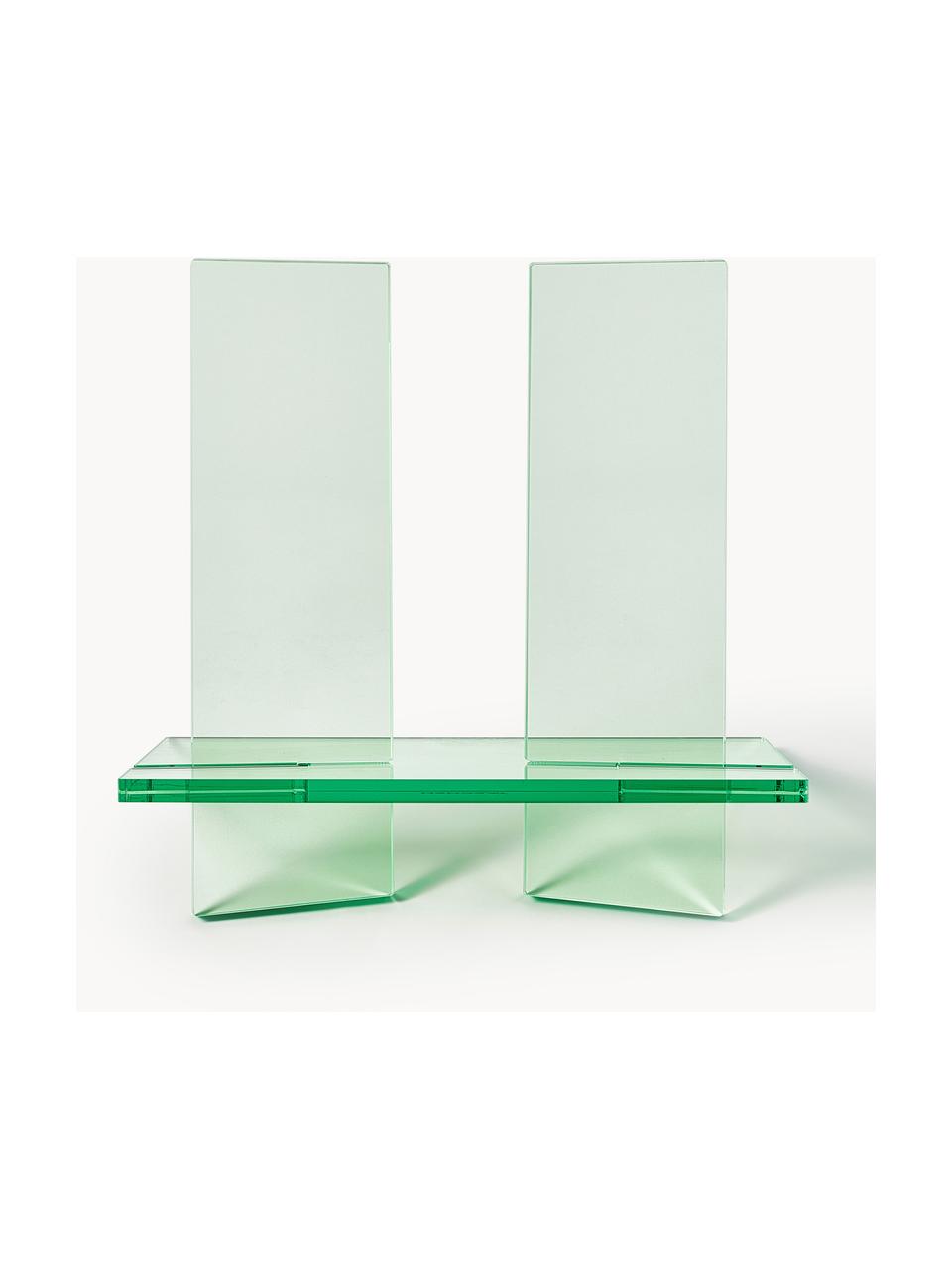 Boekenstandaard Crystal, B 36 x H 34 cm, Acrylglas, Lichtgroen, transparant, B 36 x H 34 cm