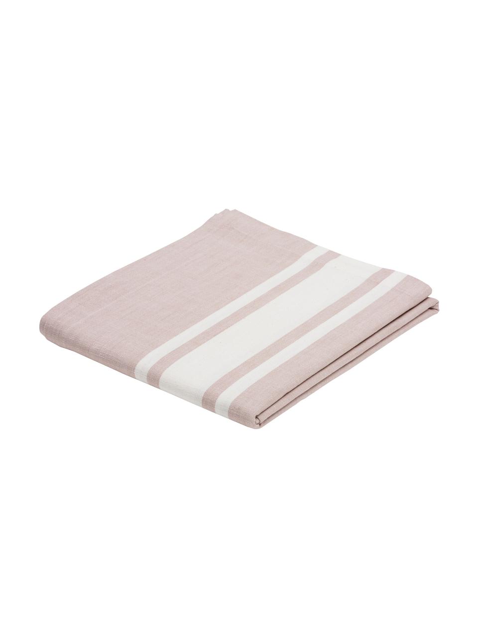 Tovaglia New French, Cotone, Rosa, bianco, Per 6-8 persone  (Larg.140 x Lung. 250 cm)