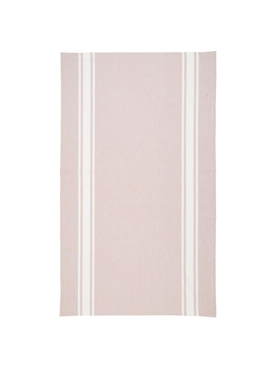 Tafelkleed New French, Katoen, Roze, wit, Voor 6 - 8 personen (B 140 x L 250 cm)