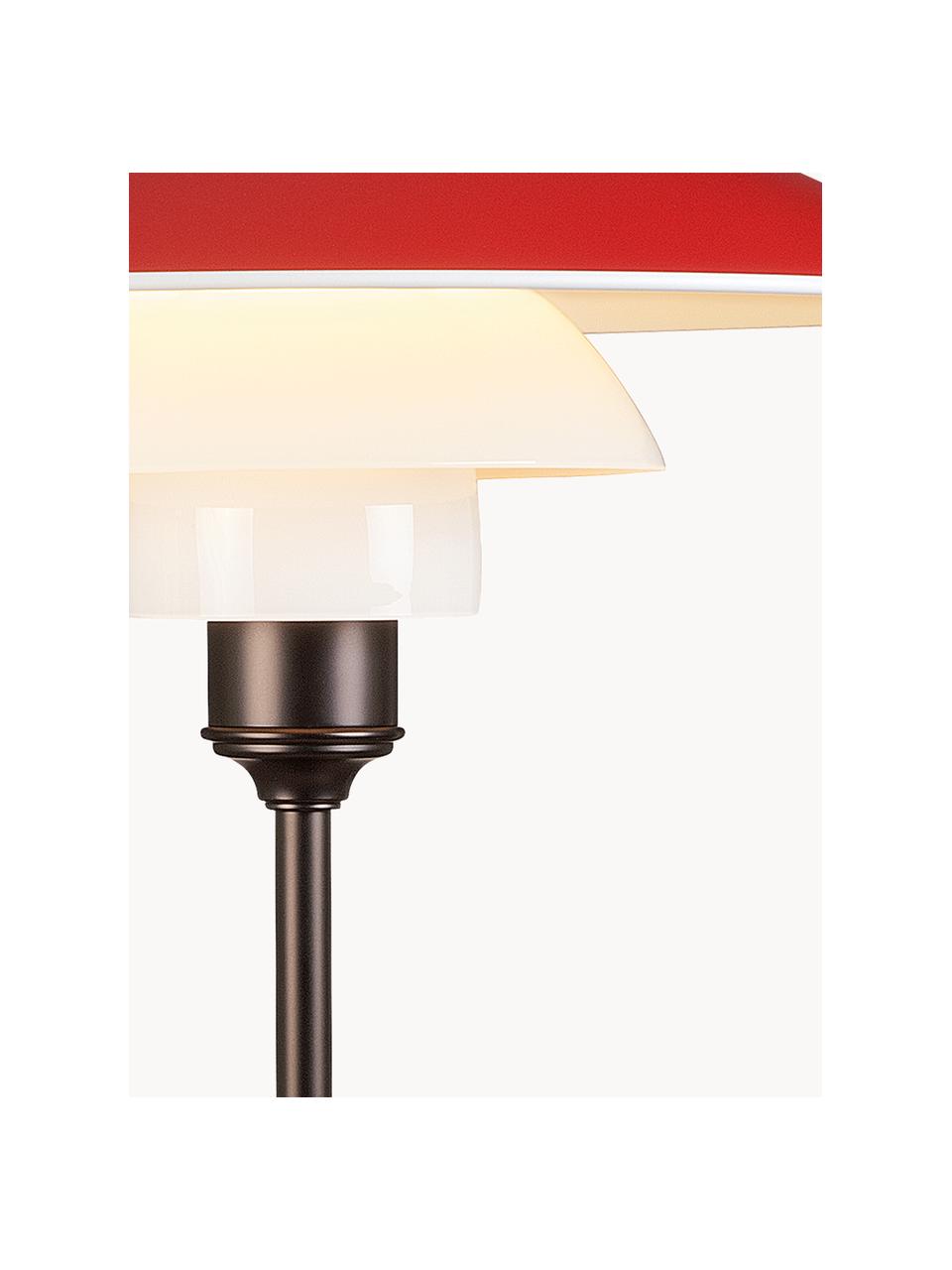 Große Tischlampe PH 3½-2½, mundgeblasen, Lampenschirm: Aluminium, beschichtet, O, Rot, Kupfer, Ø 33 x H 45 cm