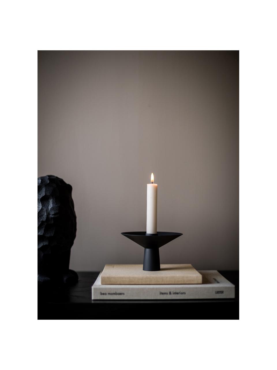 Svietnik na čajovú sviečku s matným povrchom Uma, Nehrdzavejúca oceľ, práškový náter, Čierna, Ø 14 x V 9 cm