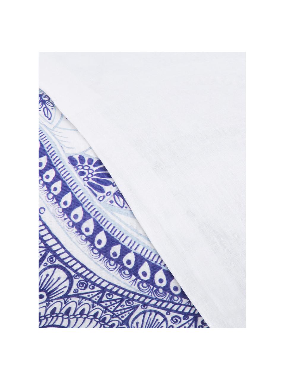 Parure copripiumino in cotone Lato, Cotone, Fronte: tonalità blu, bianco, retro: bianco, 200 x 200 cm