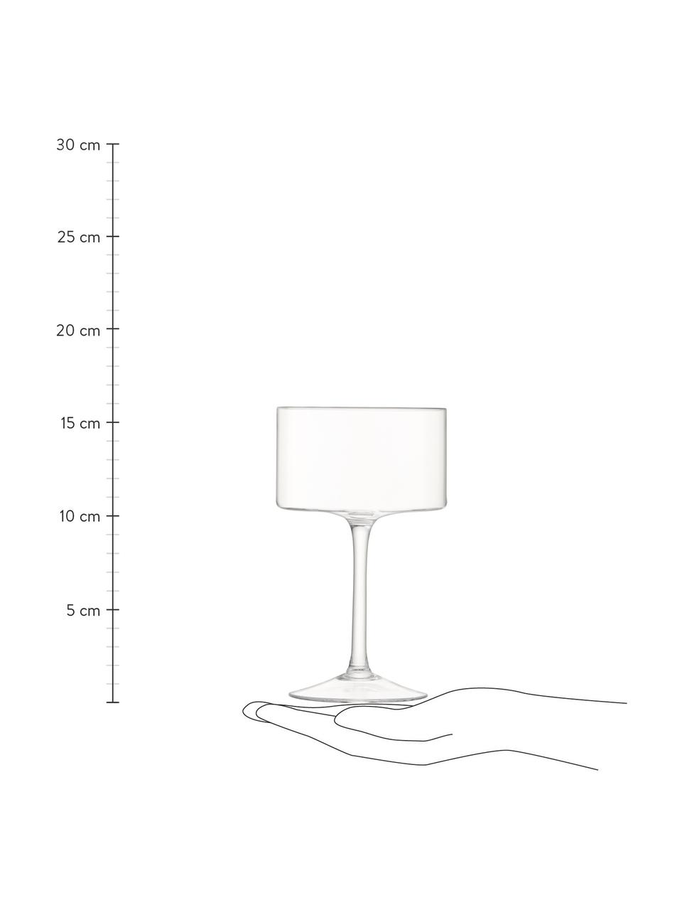 Copas de cóctel de vidrio soplado artesananalmente Otis, 4 uds., Vidrio, Transparente, Ø 10 x Al 16 cm, 280 ml
