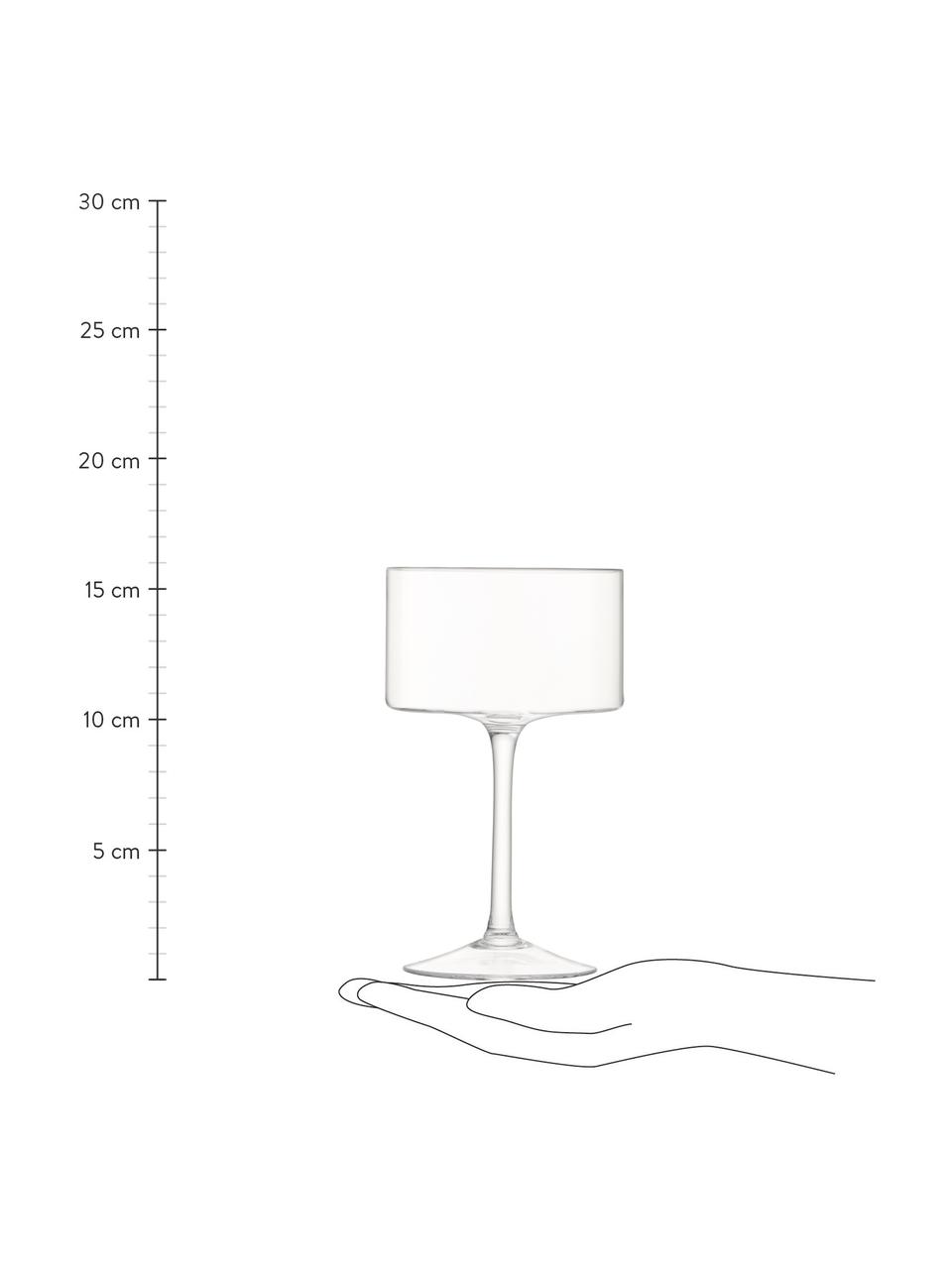 Mondgeblazen cocktailglazen Otis, 4 stuks, Glas, Transparant, Ø 10 x H 16 cm, 280 ml