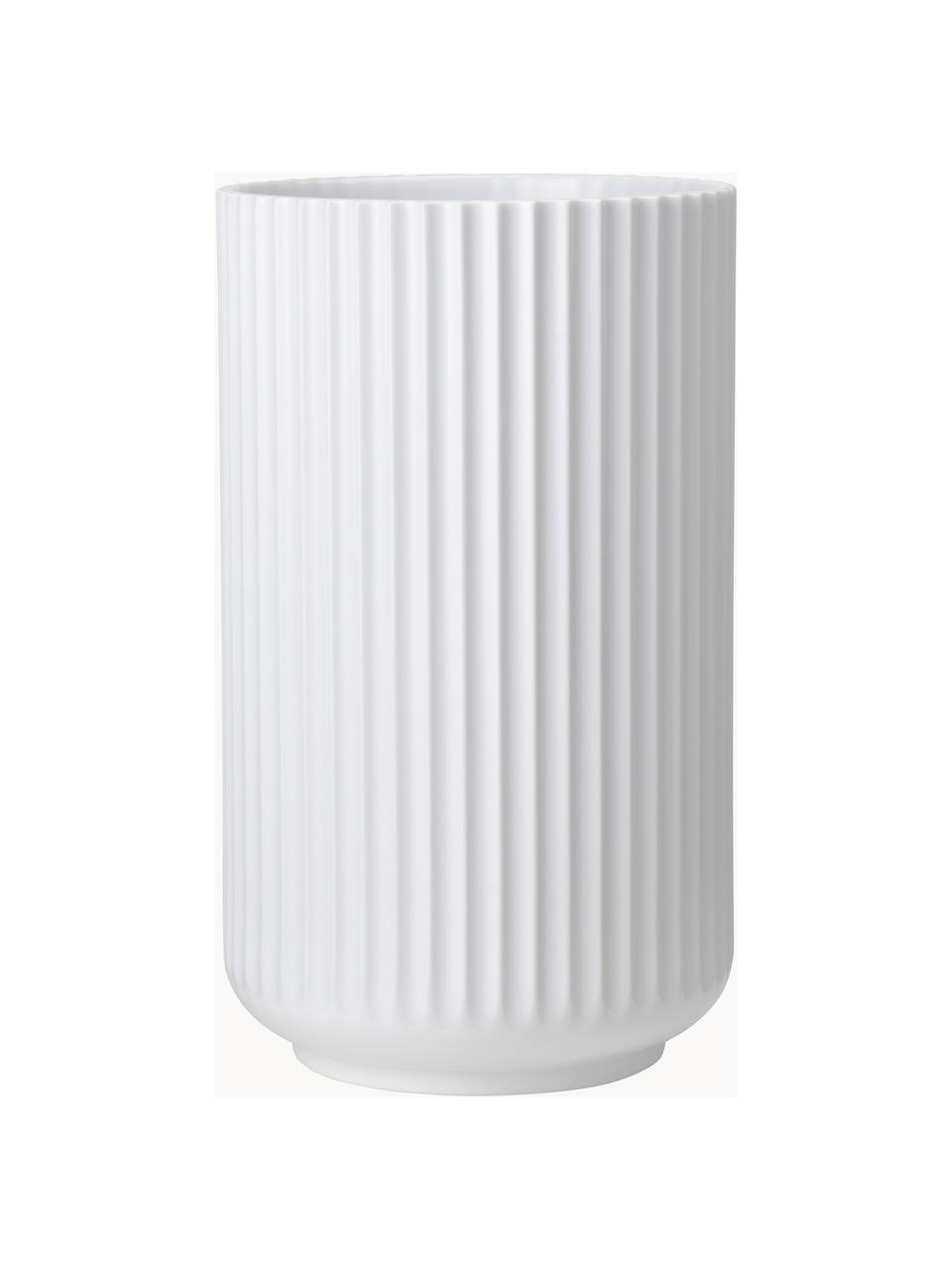 Vase en porcelaine Lyngby, haut. 25 cm, Porcelaine, Blanc, Ø 15 x haut. 25 cm