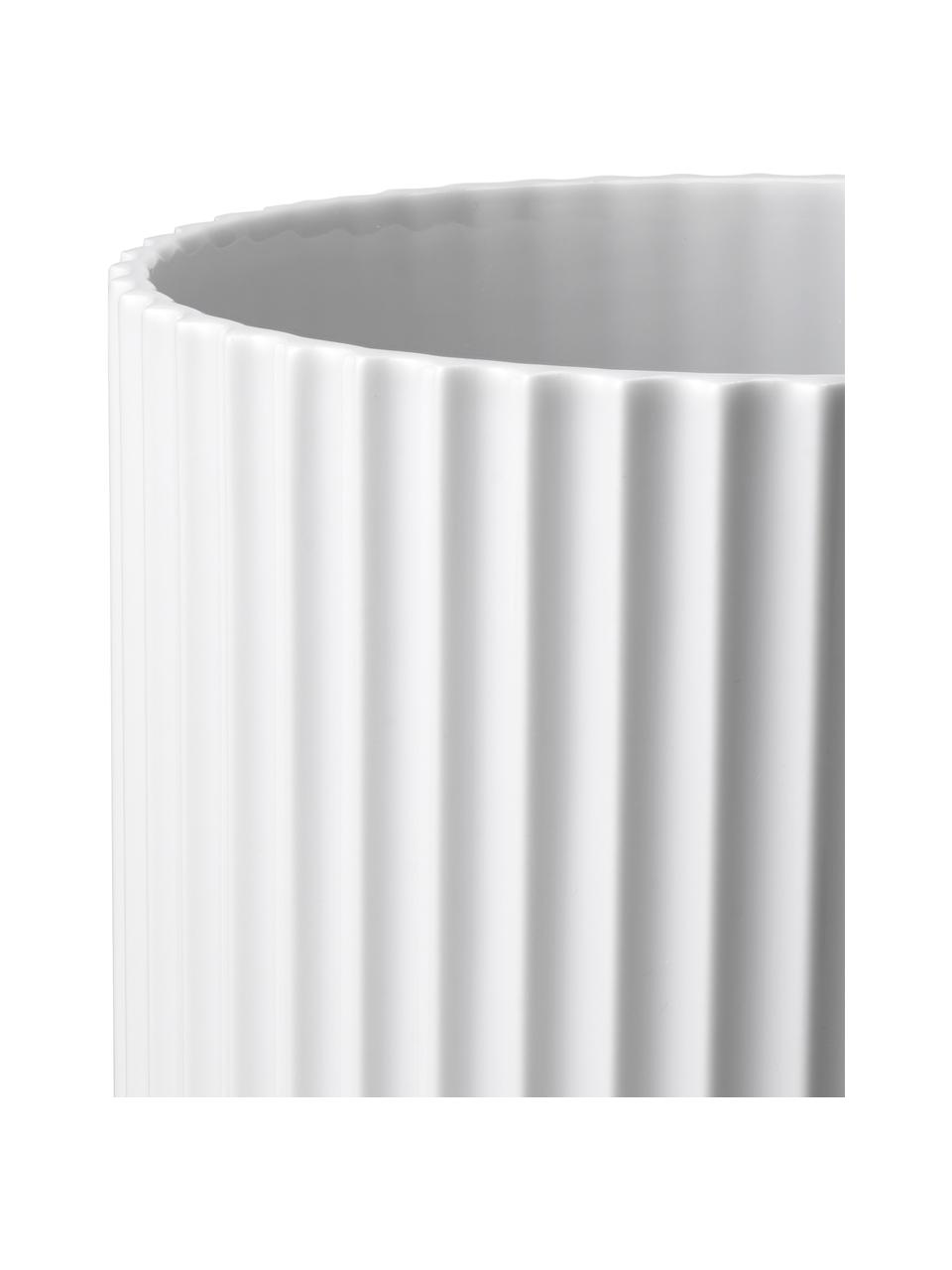 Jarrón de porcelana Lyngby, 25 cm, Porcelana, Blanco, Ø 15 x Al 25 cm