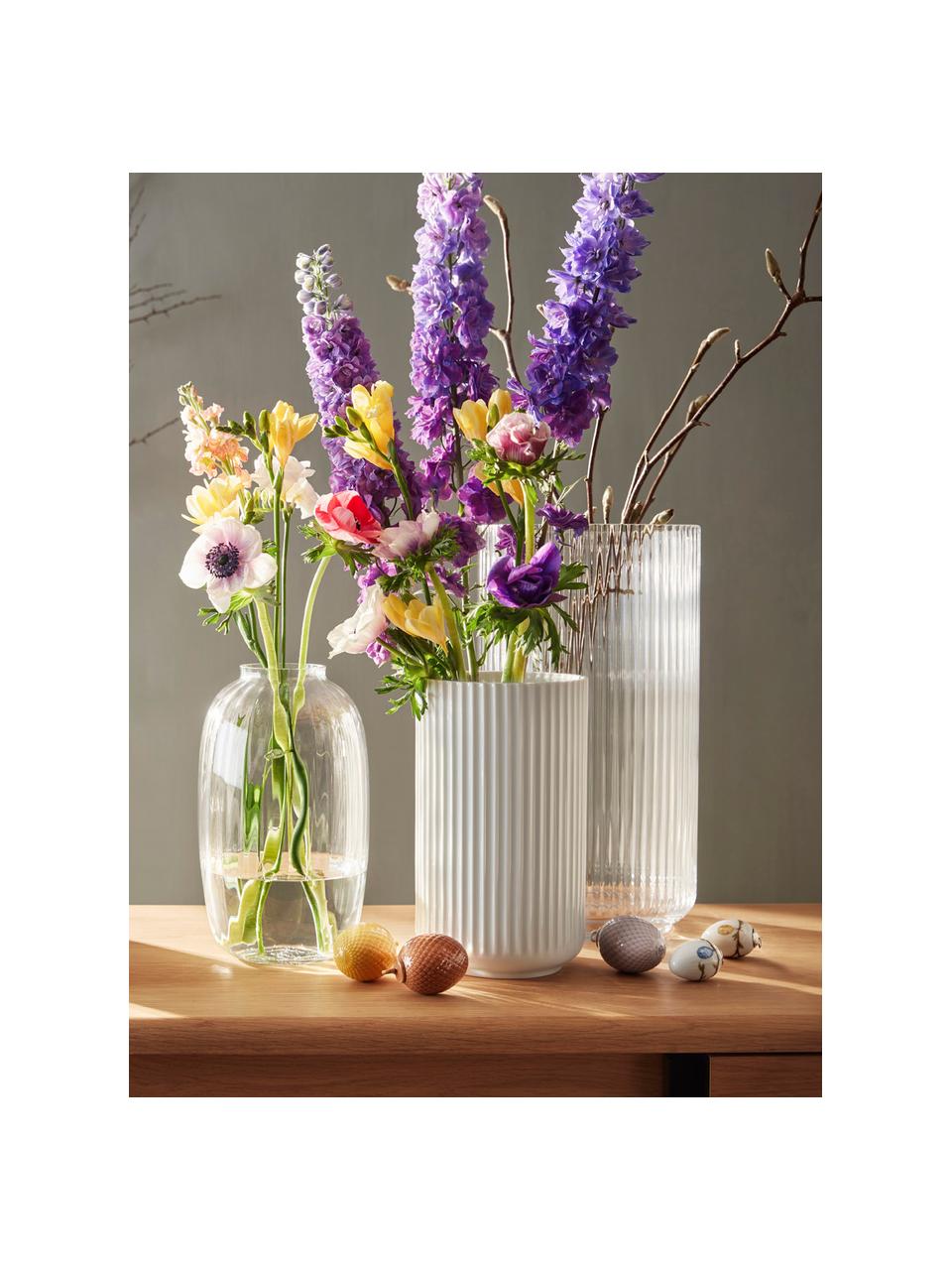 Jarrón de porcelana Lyngby, 25 cm, Porcelana, Blanco, Ø 15 x Al 25 cm