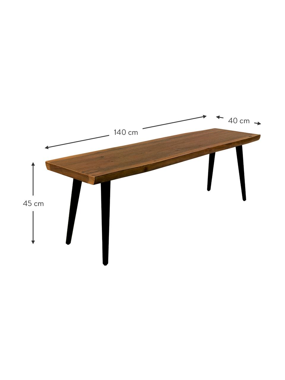 Lavice s nepravidelnými hranami Alagon, Lakované dřevo, Š 140 cm, V 45 cm