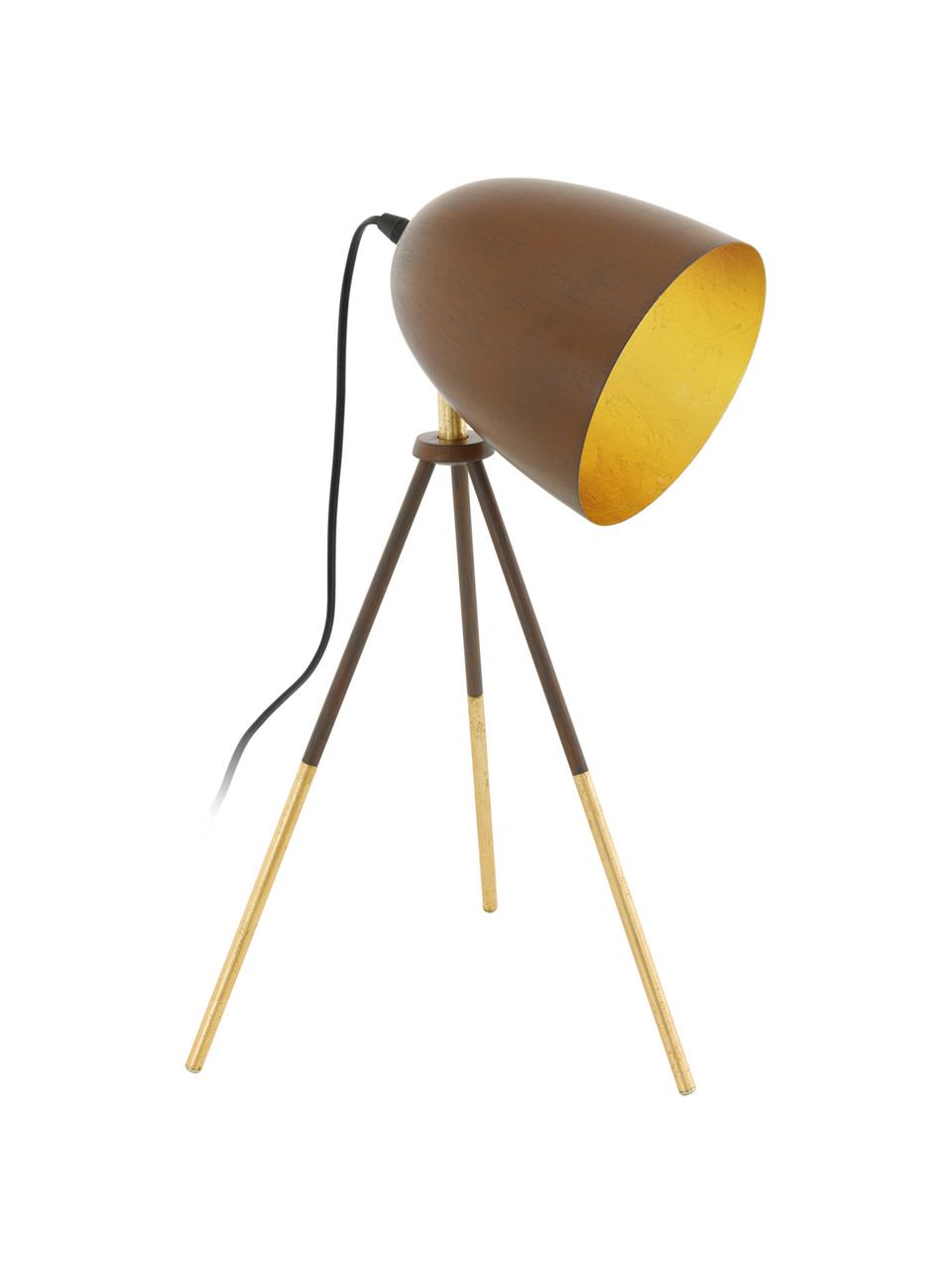 Lampada da tavolo industriale Chester, Marrone, dorato, Ø 29 x Alt. 44 cm