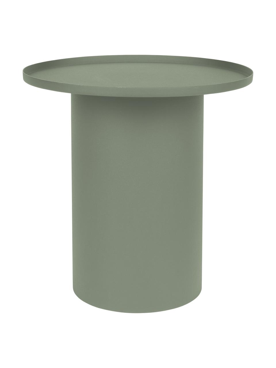 Okrągły stolik pomocniczy z metalu Sverre, Metal malowany proszkowo, Khaki, matowy, Ø 46 x W 45 cm