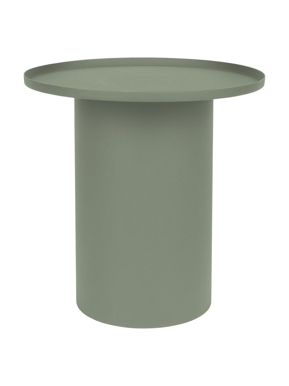 Mesa auxiliar redonda de metal Sverre, Metal con pintura en polvo, Caqui, Ø 46 x Al 45 cm