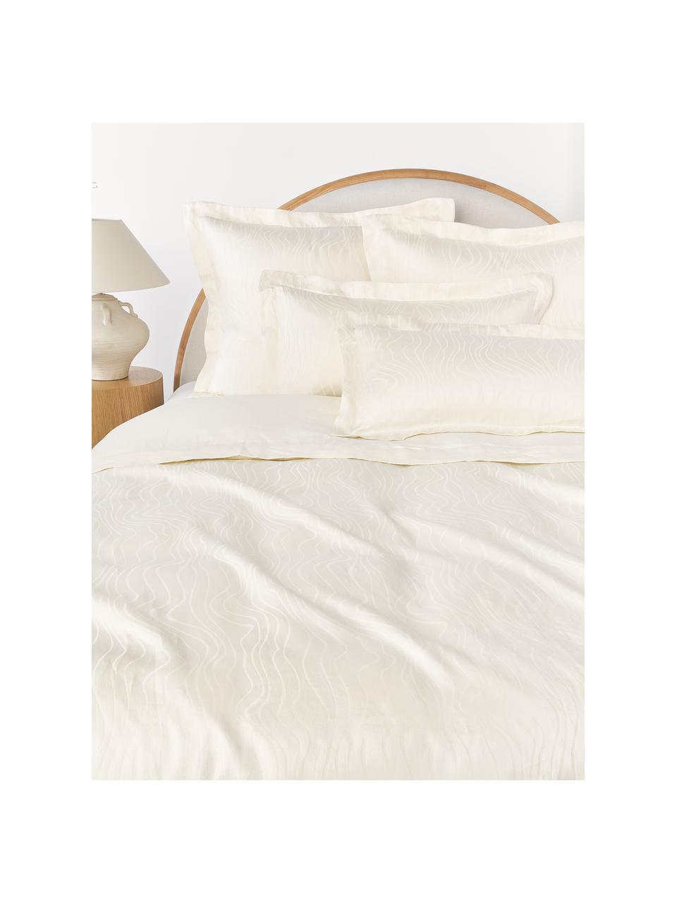 Ľanová obliečka na vankúš Malia, Lomená biela, Š 40 x D 80 cm