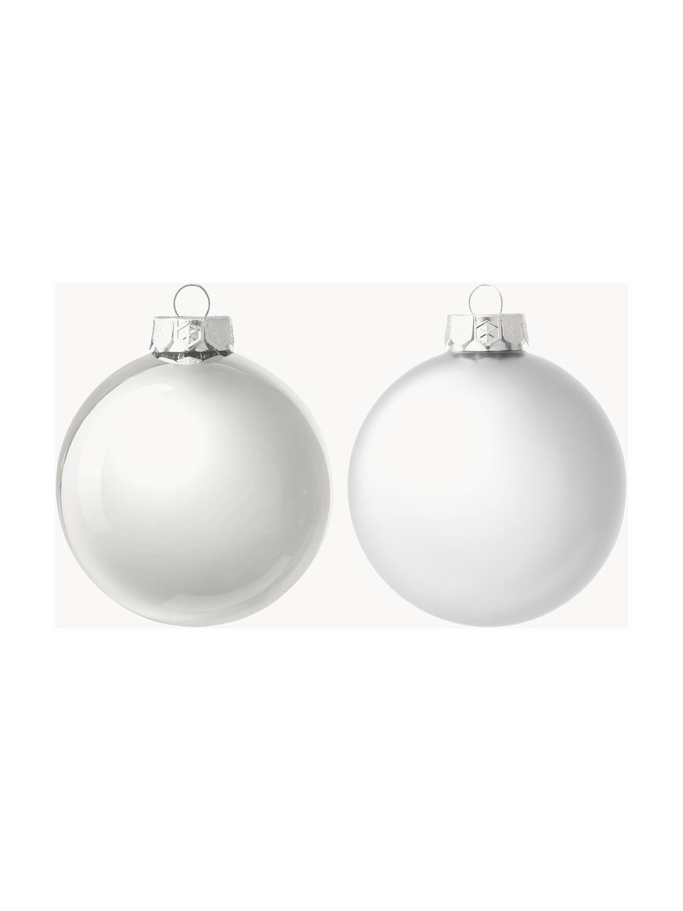 Boules de Noël Evergreen, sets de différentes tailles, Argenté, Ø 10 cm, 4 pièces