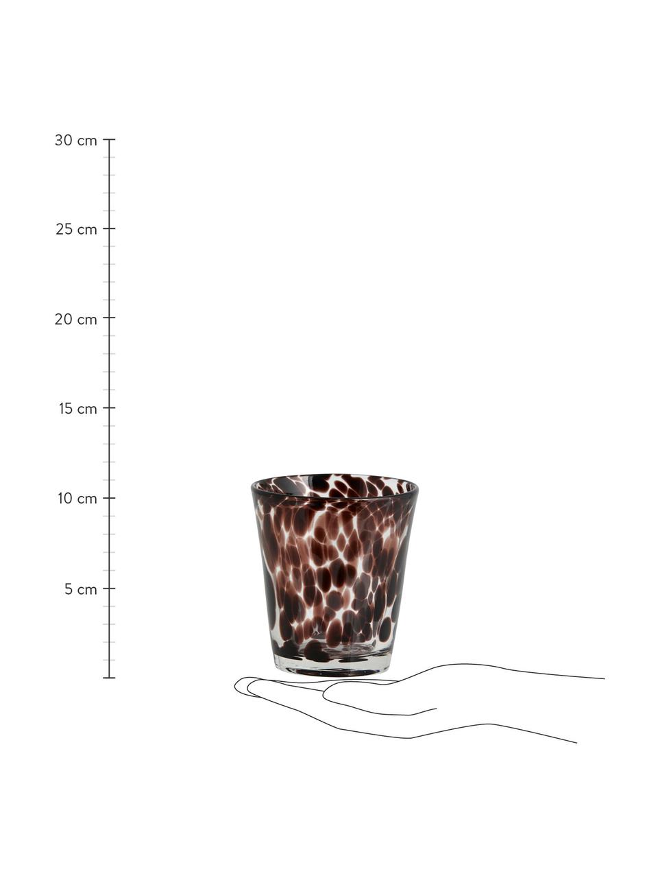 Vzorovaný pohár na vodu Tepin, 6 ks, Sklo, Hnedá, Ø 9 x V 10 cm