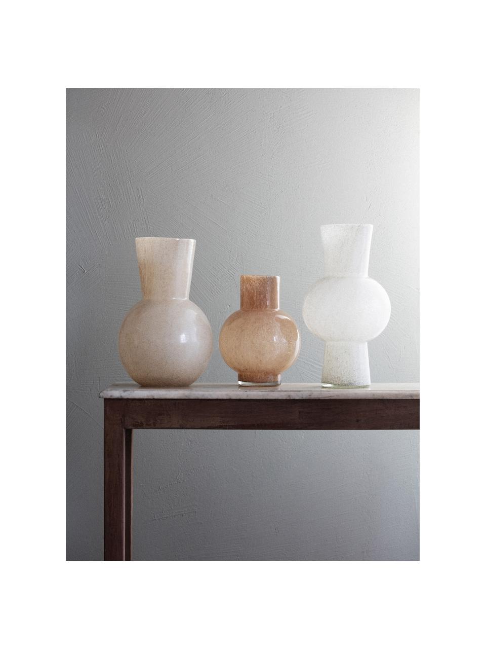 Glas-Vase Sahara, H 29 cm, Glas, Beige, Ø 21 x H 29 cm
