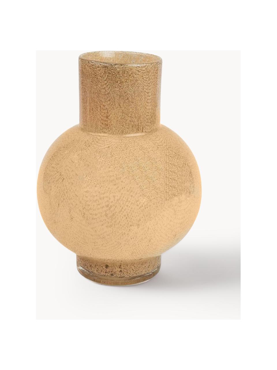 Glas-Vase Sahara, H 29 cm, Glas, Beige, Ø 21 x H 29 cm