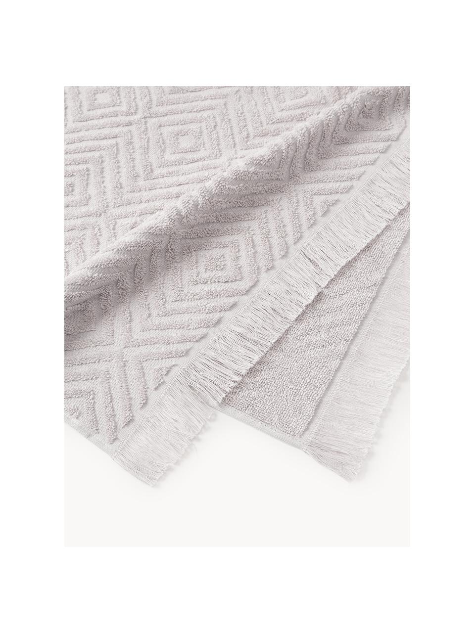 Lot de serviettes de bain texturées Jacqui, tailles variées, Gris clair, 4 éléments (2 serviettes de toilette et 2 draps de bain)