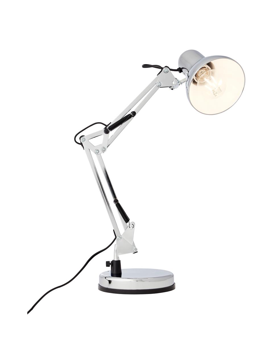 Große Schreibtischlampe Henry in Chrom, Lampenschirm: Metall, Lampenfuß: Metall, Chrom, 16 x 50 cm