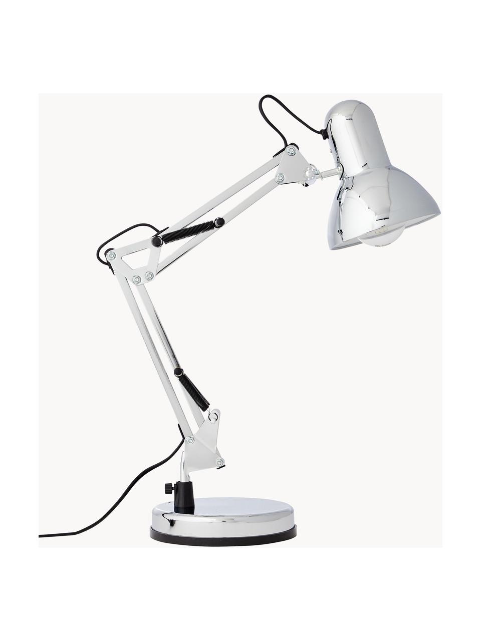 Grande lampe de bureau Henry, Argenté, larg. 16 x haut. 50 cm