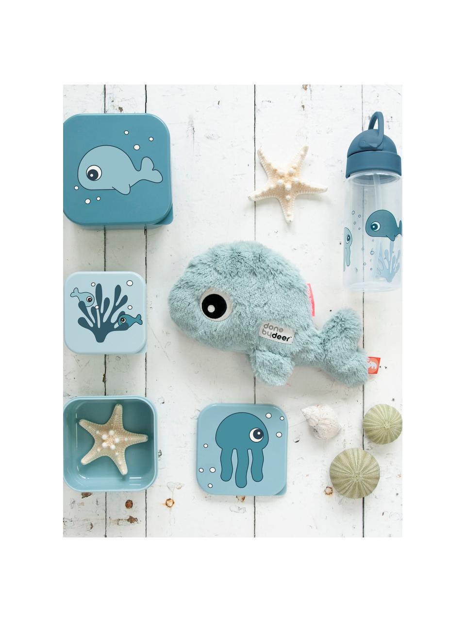 Set di 3 lunch box per bambini Sea Friends, Plastica, Tonalità blu, Set in varie misure