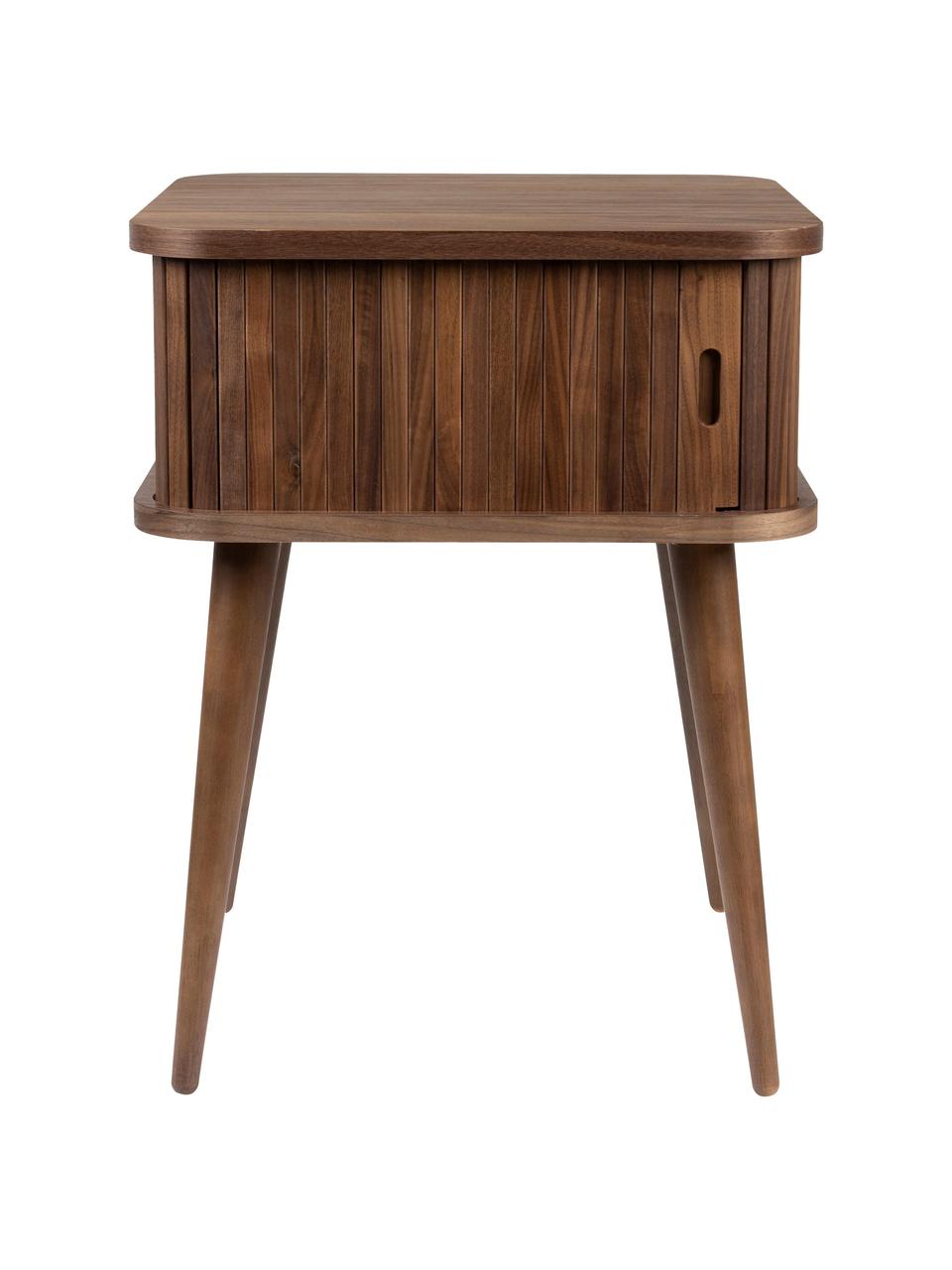 Table de chevet en bois Barbier, Bois de chêne foncé, larg. 45 x haut. 59 cm