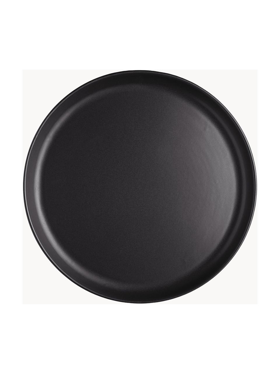 Speiseteller Nordic Kitchen, 4 Stück, Steinzeug, Schwarz, Ø 25 cm