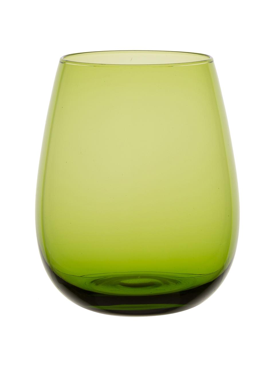 Bauchige Wassergläser Happy Hour in Bunt, 6er-Set, Glas, Mehrfarbig, Ø 9 x H 11 cm