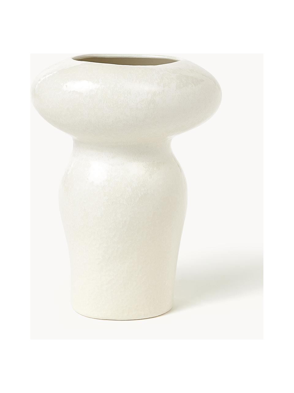 Vase Sakai, H 31 cm, Steinzeug, glasiert, Off White, B 23 x H 31 cm