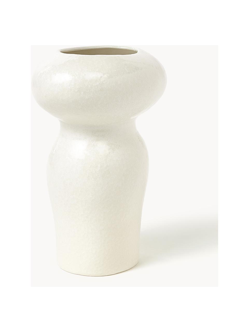 Vase Sakai, H 31 cm, Steinzeug, glasiert, Off White, B 23 x H 31 cm