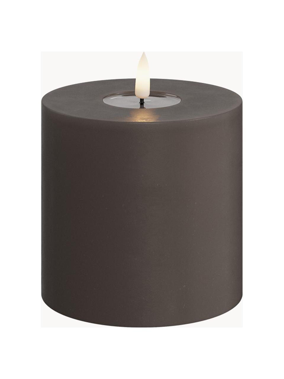 Ręcznie wykonana świeca LED Real Flame, W 10 cm, Tworzywo sztuczne, wosk z powłoką żywiczną, Taupe, Ø 10 x W 10 cm