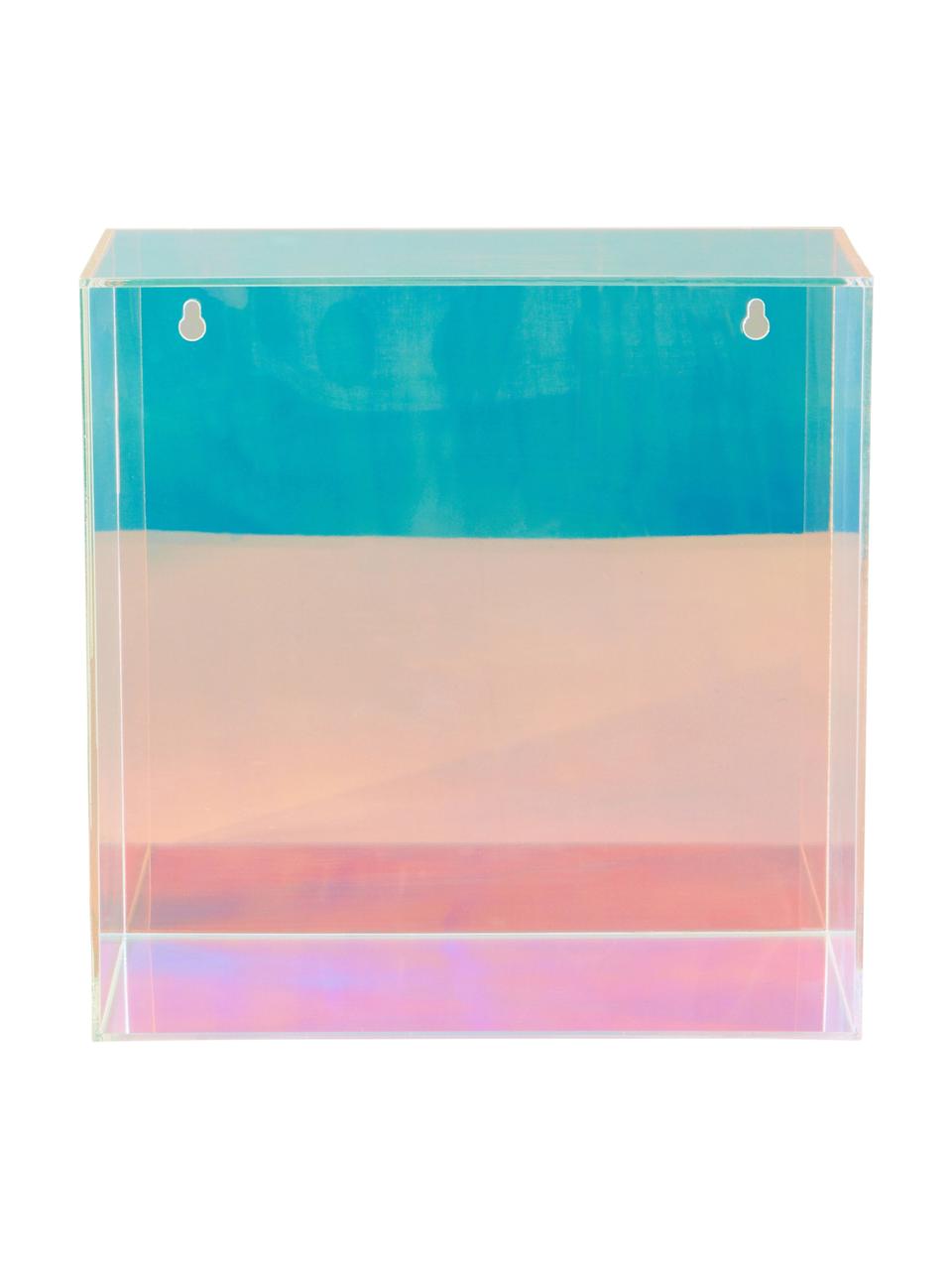 Iriserende glazen wandplank Olli, Acrylglas, Transparant, iriserend, B 30 x H 30 cm