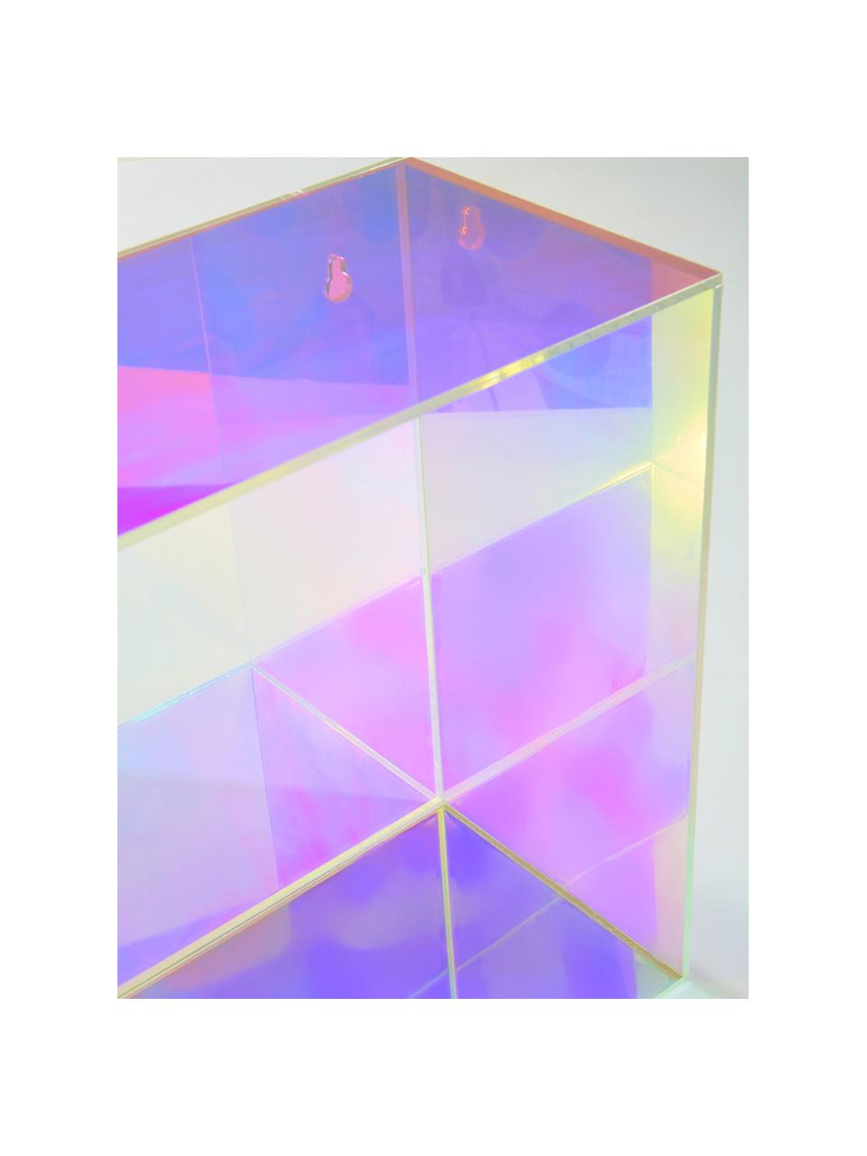 Étagère murale en verre irisé Olli, Verre acrylique, Transparent, irisé, larg. 30 x haut. 30 cm