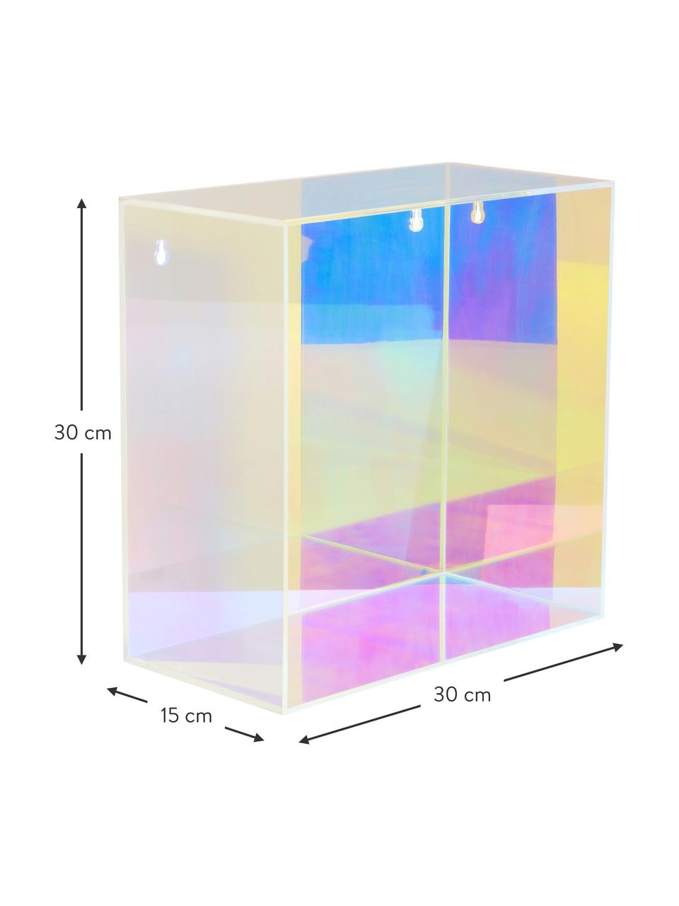 Irisierendes Wandregal Olli aus Glas, Acrylglas, Transparent, irisierend, B 30 x H 30 cm
