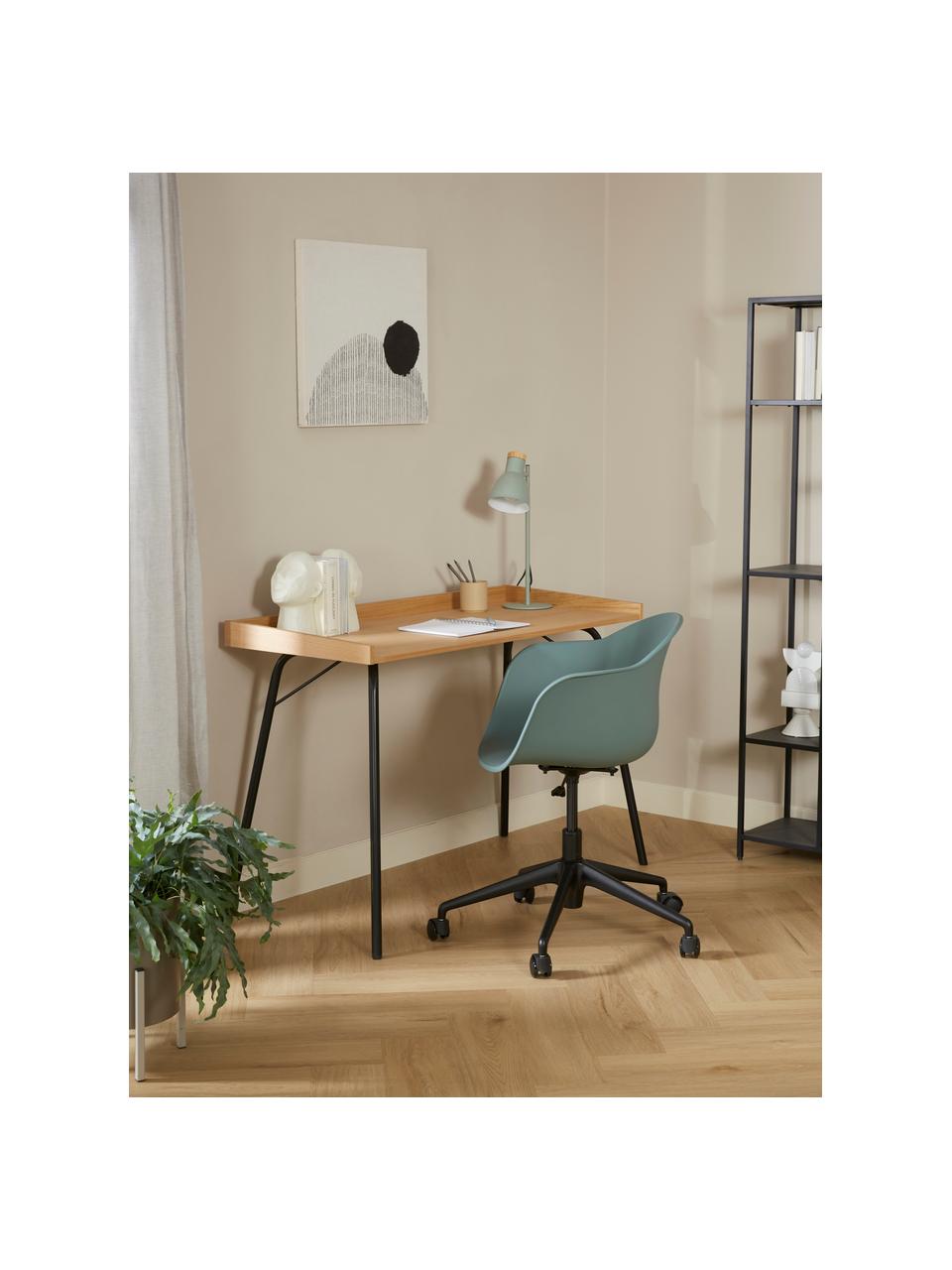 Schreibtischstuhl Claire in Grün, Sitzfläche: 65 % Polypropylen, 35 % G, Beine: Metall, pulverbeschichtet, Rollen: Kunststoff, Grün, B 66 x T 60 cm