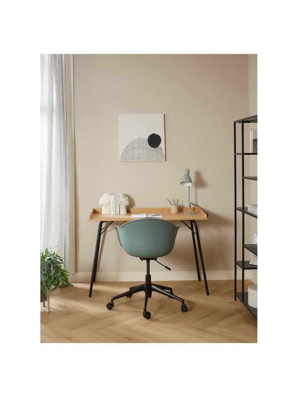 Silla de oficina Claire, Asiento: 65% polipropileno, 35% fi, Patas: metal con pintura en polv, Ruedas: plástico, Verde salvia, An 66 x F 60 cm