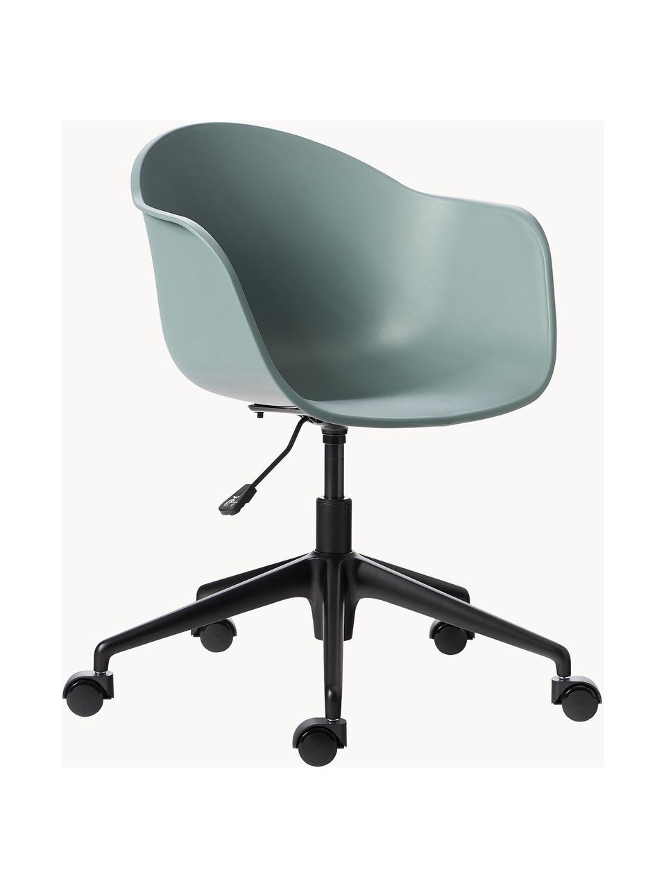 Silla de oficina Claire, Asiento: 65% polipropileno, 35% fi, Patas: metal con pintura en polv, Ruedas: plástico, Verde salvia, An 66 x F 60 cm