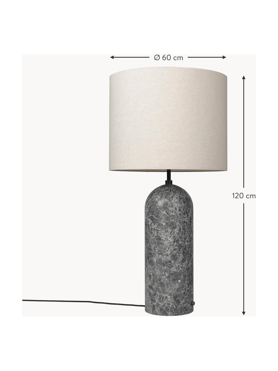 Malá stmievateľná stojacia lampa Gravity, Svetlobéžová, tmavosivá mramorovaná, V 120 cm