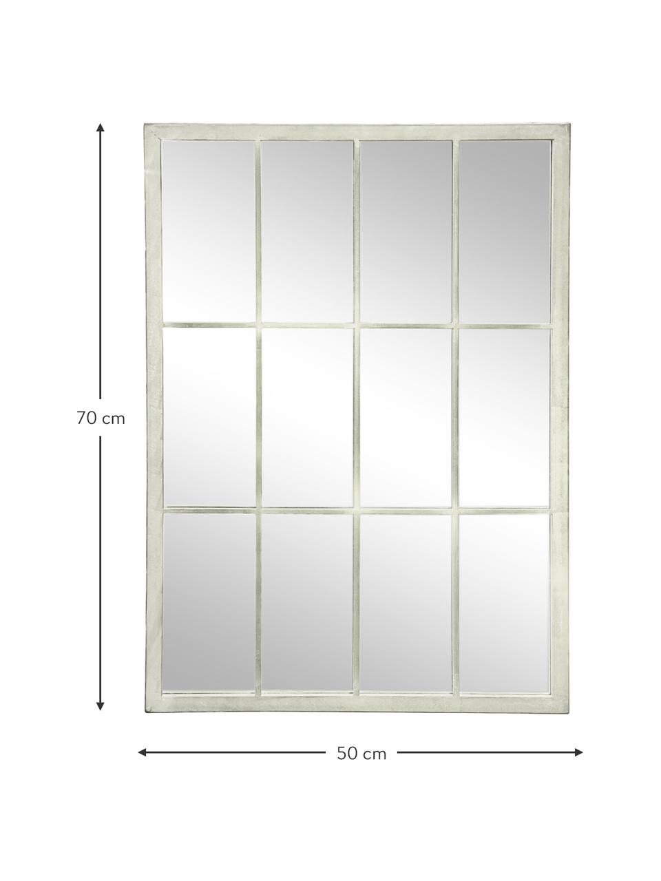Rechthoekige wandspiegel Zanetti met witte metalen lijst, Lijst: gelakt metaal, Wit, B 50 x H 70 cm