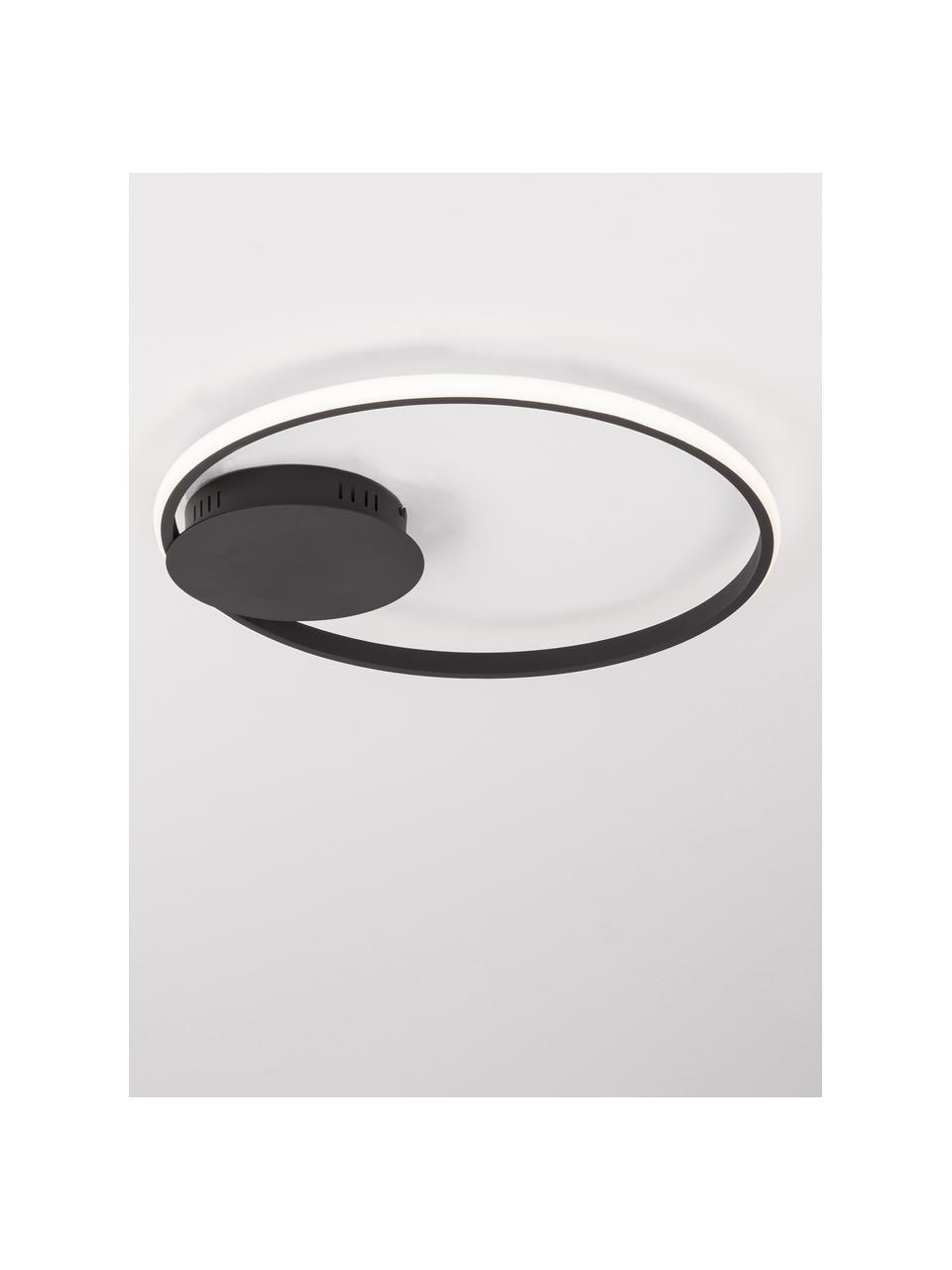 Dimmbare LED-Deckenleuchte Fuline in Schwarz, Lampenschirm: Metall, Baldachin: Metall, Diffusorscheibe: Acryl, Black, Ø 50 x H 5 cm