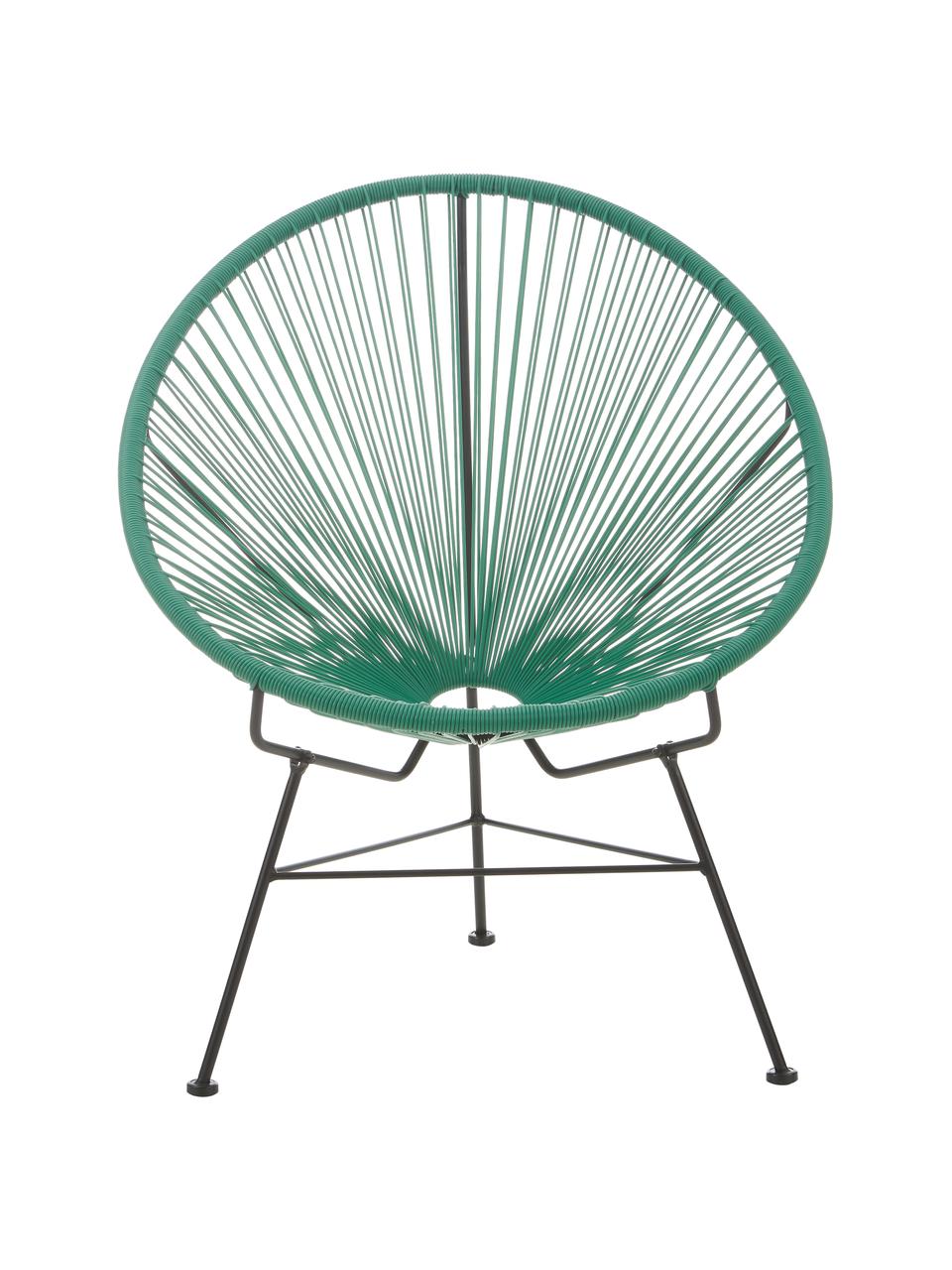 Kreslo s plastovým výpletom Bahia, Lesná zelená, Š 81 x H 73 cm