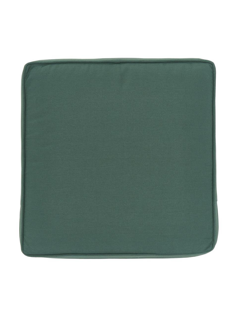 Cojín para silla alto de algodón Zoey, Funda: 100% algodón, Verde oscuro, An 40 x L 40 cm