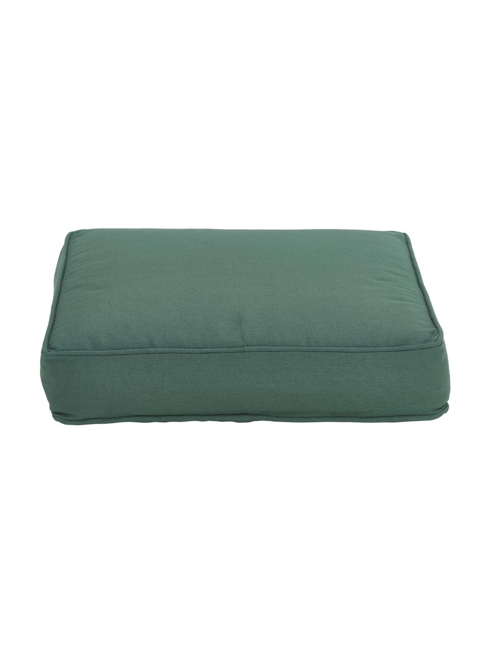 Cojín para silla alto de algodón Zoey, Funda: 100% algodón, Verde oscuro, An 40 x L 40 cm